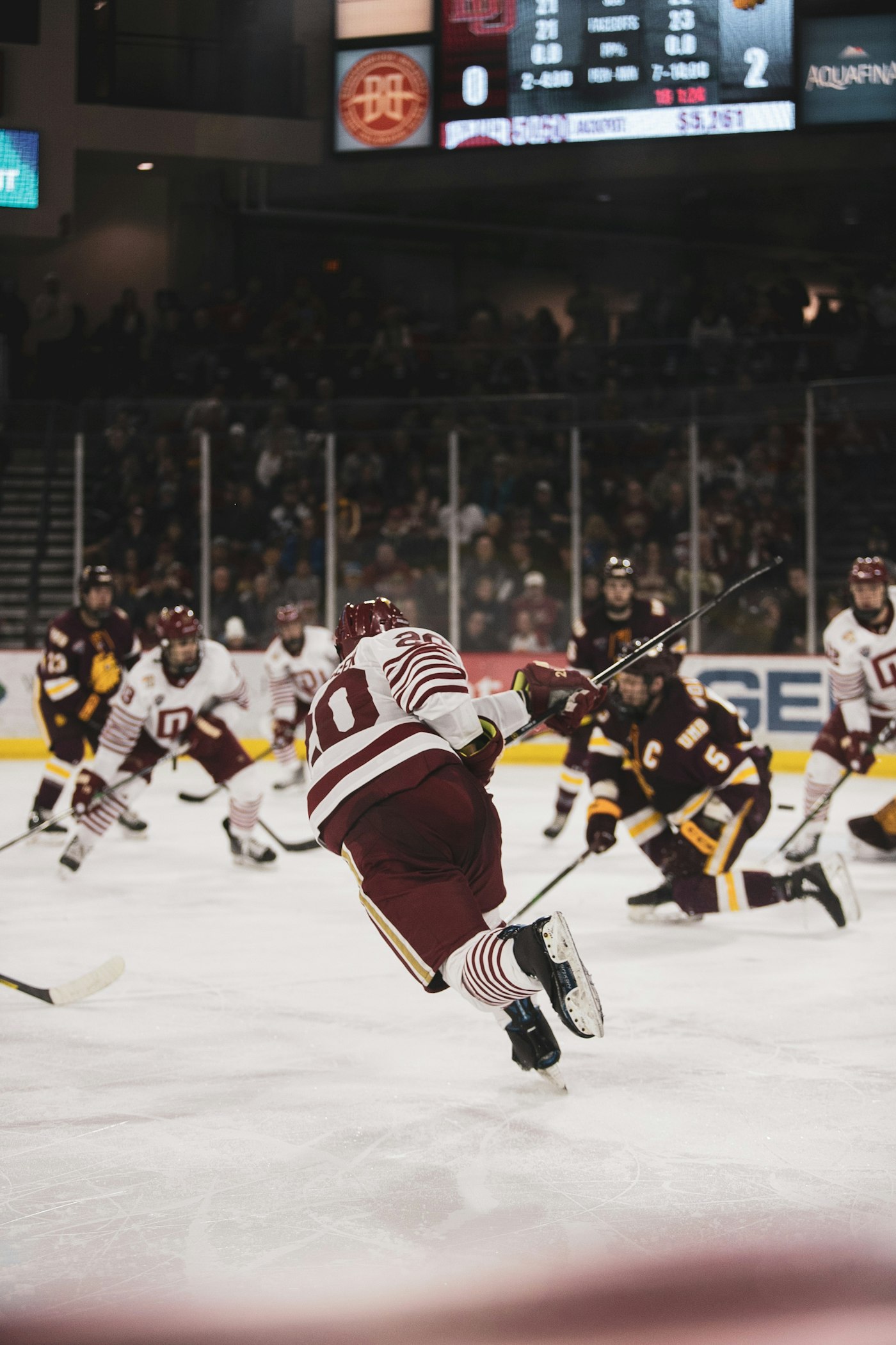 A hockey player during a match